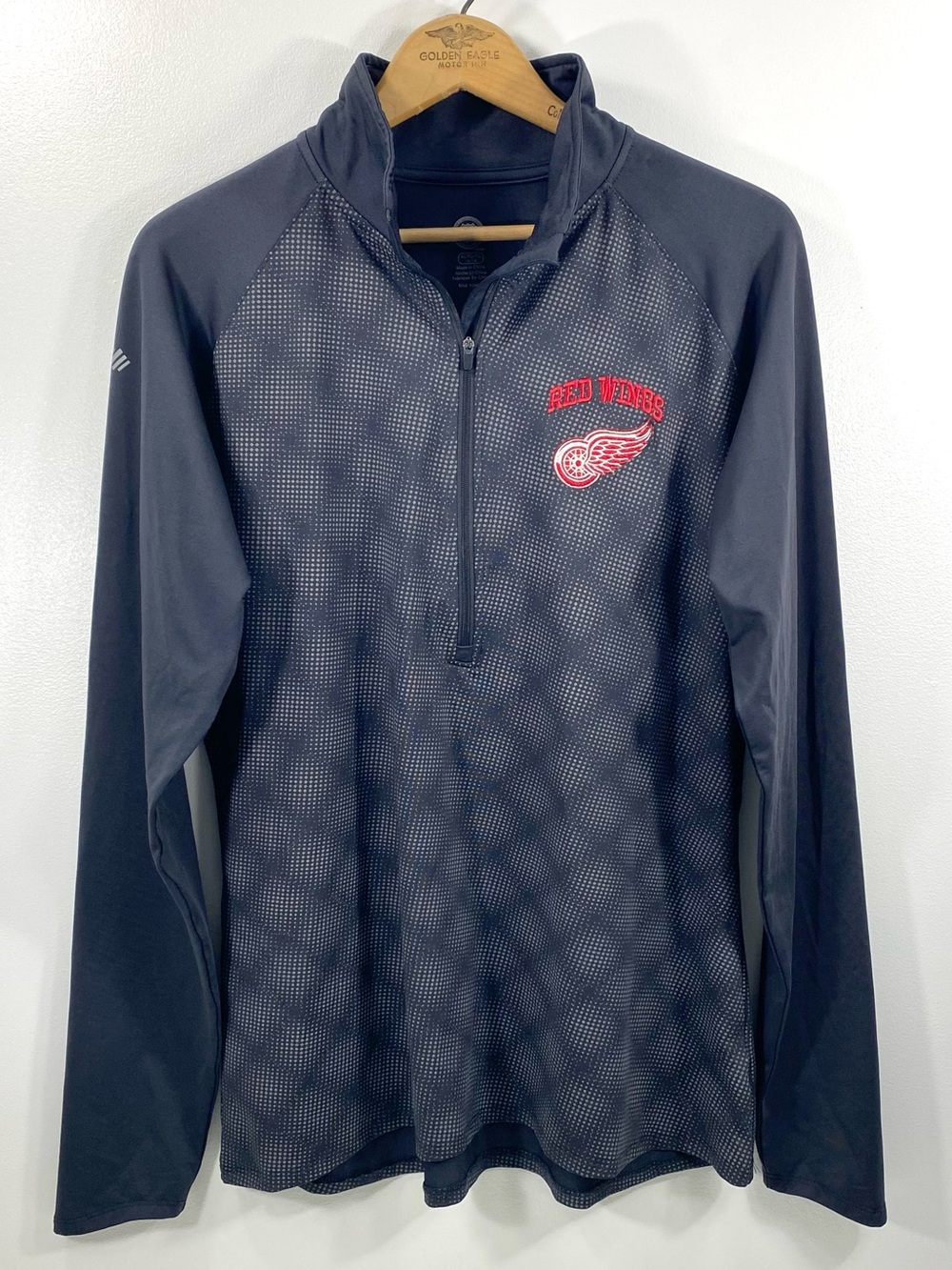 NHL Detroit Red Wings Hockey Gray 1/4 Zip Performance Athletic Pullover Shirt XL